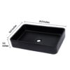 Rectangular Vessel Bathroom Sink - Black - Image 3