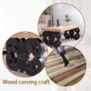 Scroll Base Coffee Table, Rectangular Living Room Table, Accent Table, Centerpiece With Ornate Carved Design - Natural - Image 11