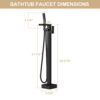 Freestanding Bathtub Faucet With Waterfall Tub Filler And Hand Shower - Matte Black - Image 3