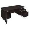 2 Drawer Computer Desk High Gloss Home Office - Cappuccino - Image 6