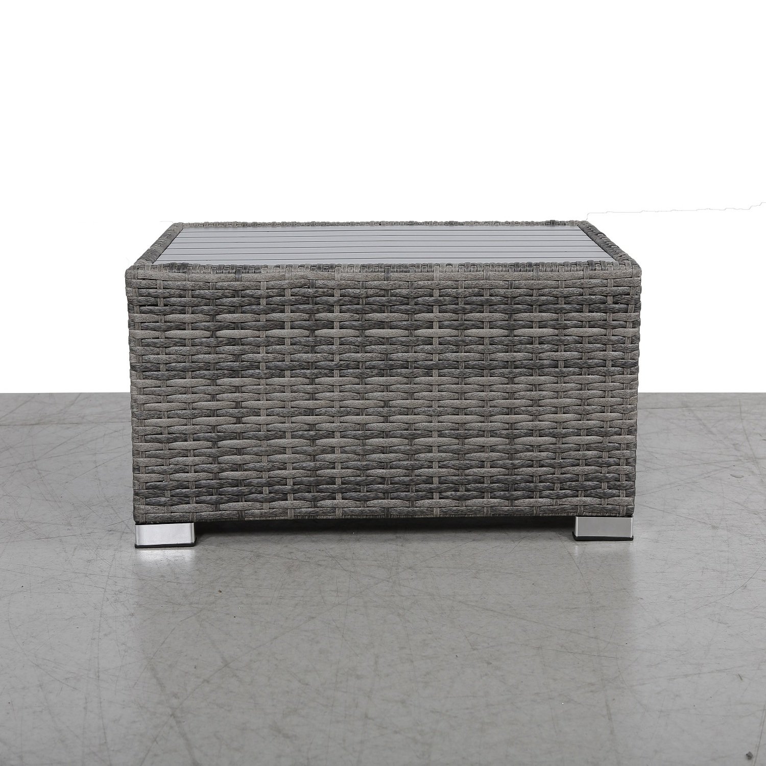 Chesterville - Slatted Side Table With Aluminum Top - Gray - Image 4