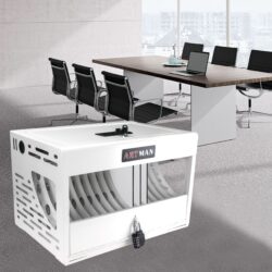 16 Bay Charging Cabinet For Laptop book, Locking Charging Station - White