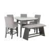 Jasmine - Bar Table With Arched Legs And Marble Top, Triangular Shape - Gray - Image 8