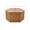 Hexagon Coffee Table With Fluted Design - Natural - Image 3