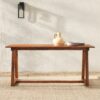 Contemporary Solid Wood Slat Top Patio Dining Table - Black Wash - Image 5