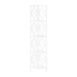 Bookshelf, Bookcase, Etagere, Corner, 4 Tier, For Office, Transitional - White