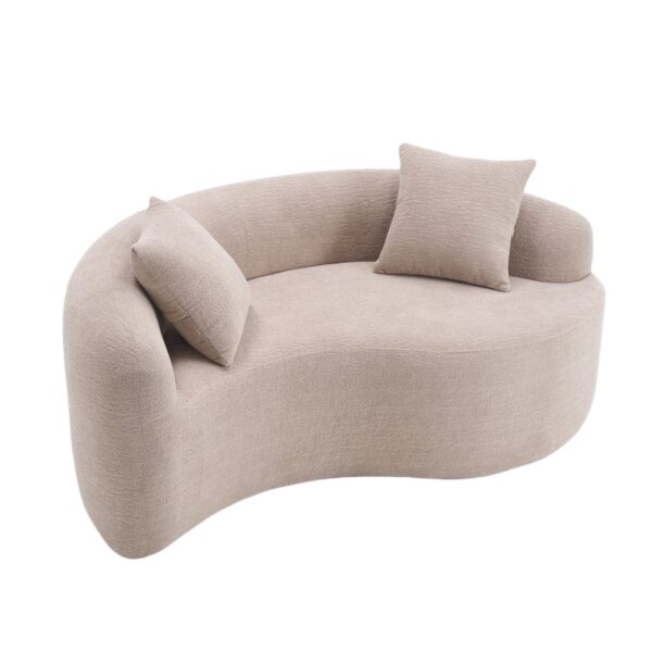 Tai Chi - Curved Dual Depth Loveseat, Full Compression Sponge Sofa - Beige