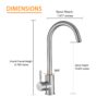 Kitchen Sink Faucet With Single Handle - Brushed Nickel - Image 3