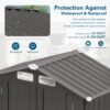 Compact Outdoor Storage Shed With Peaked Roof And Lockable Door - Gray - Image 4