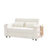 Pull Out Sofa Bed Convertible Couch Loveseat Sofa Modern Sleeper Sofa With Adjustable Backrest For Living Room - Beige - Image 18