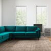 Amber - Velvet Corner Sectional Sofa - Teal - Image 13