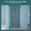 Bi Fold Frameless Shower Door With Tempered Glass,1 / 4" Thickness - Chrome - Image 6