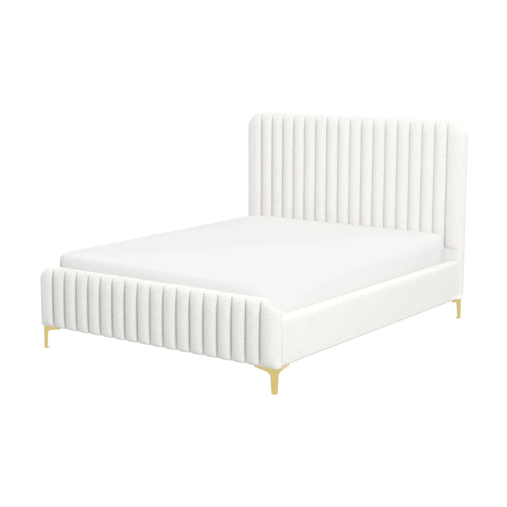 Valery - Queen Size Platform Bed - Cream - Image 2