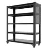 Heavy Duty 5 Tier Adjustable Metal Shelving Unit With Pegboard And Wheels For Multipurpose Storage - Black - Image 13