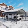 Heavy Duty Carport With Galvanized Roof And Enhanced Base - Anthracite - Image 11