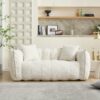 Cozy Beanbag Chair With High Resilience Foam Core For 2 - Beige - Image 6