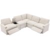 Power Recliner Corner Sofa Home Theater Reclining Sofa Sectional Couches With Storage Box, Cup Holders, USB Ports And Power Socket For Living Room - Beige - Image 15