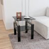 Modern Tempered Glass Tea Table, End Square Table For Living Room - Black - Image 2