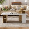 Nesting Coffee Tables Farmhouse, Rectangle Coffee Table Living Room Sofa Side Table For Living Room (Set of 2) - White - Image 4