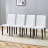 Elegant Dining Chairs (Set of 4) Comfortable & Versatile With Metal Legs - White / Black - Image 2