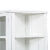 Retro Style Wall Suit With Glass Doors, 75.25" Tall Display Cabinets & Triangle Sided Bookshelves - White - Image 12