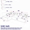 Modern Chenille Upholstered Sectional Sofa Couch Set, Modular L Shaped Sectional Living Room Sofa Set With 6 Pillows, Free Combination - Beige - Image 23