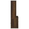 Multifunctional Bookcase With 3 Open Shelves And Locking Drawers, USB Charging - Brown / Pine Wood - Image 7