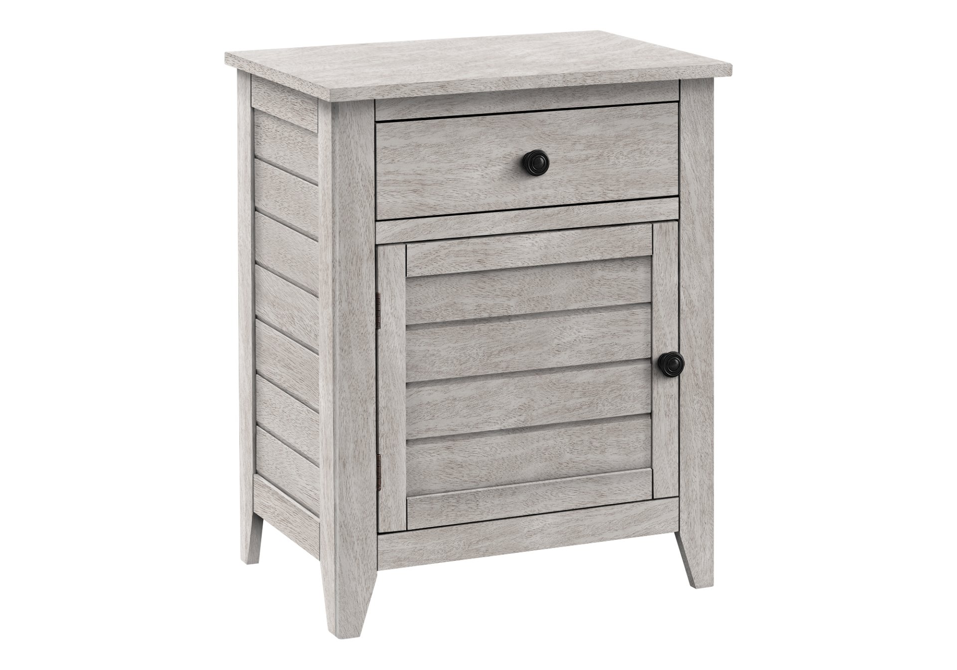 Accent Nightstand, Storage Drawer, Transitional - Gray Wash - Image 2