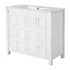 Vintage Bathroom Vanity Organizer With Sink And Storage Cabinet, 36" - Antique White - Image 18