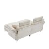 Modern Corduroy, Loveseat Sofa, Deep Seat Sectional Sofa With Ottomans Comfortable Cloud Sofa For Living Room, Apartment, Office, Couch - Beige - Image 18