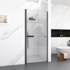 Semi Frameless Circular Pivot Shower Door With 1 / 4" Sgcc Tempered Glass - Matte Black - Image 4