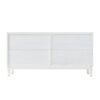 Elegant Sideboard With Sophisticated Wavy Pattern Doors And Arched Groove Design In A Stylish 4 Door Layout, Adjustable For Study, Entryway And Living Room - White - Image 14