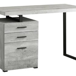 Computer Desk For Home Office, Laptop, Left, Right Set - Up, Storage Drawers - Gray