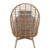 Ellis - Outdoor Wicker High Back Lounge Chair, Teak Finished Leg - Light Brown / Beige - Image 5