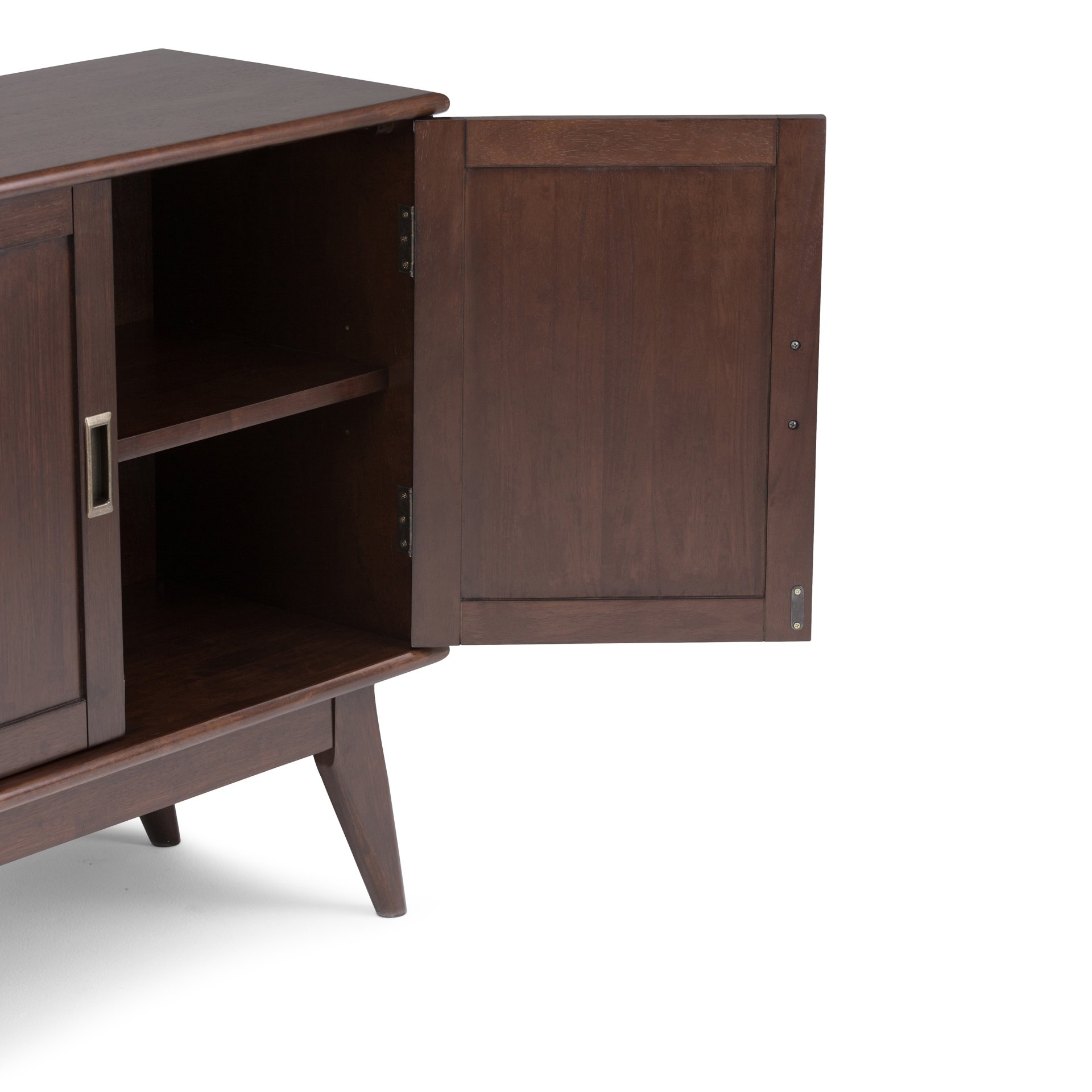 Draper - Mid Century Low Storage Cabinet - Medium Auburn Brown - Image 6