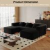 Modular Sectional Couches With Deep Seat For Living Room - Black - Image 3