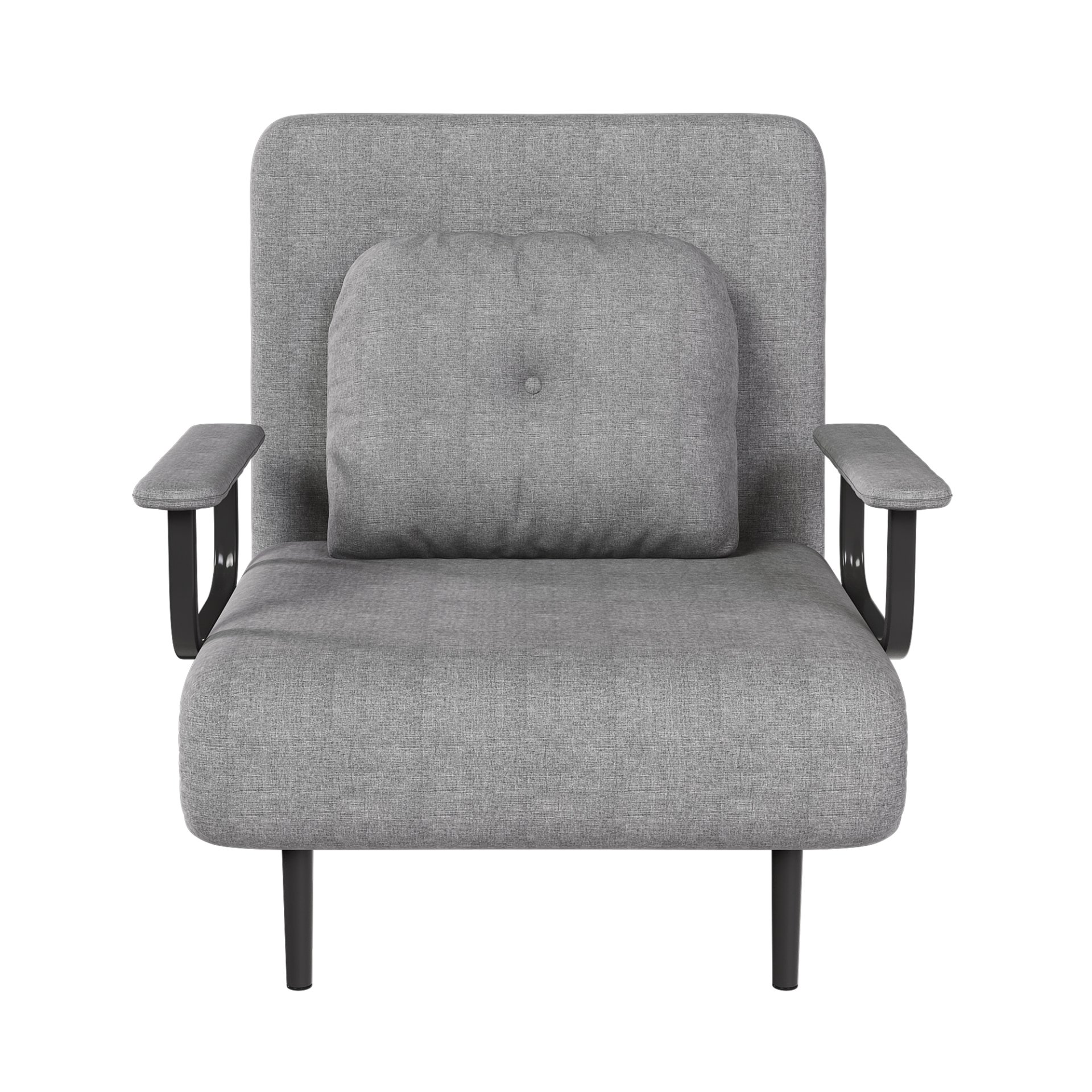 Folding Sofa Bed 5 In 1 Convertible Chair With Adjustable Backrest And Pillow Flannelette - Gray - Image 20