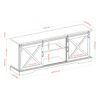 Farmhouse Sliding X Barn Door 70" TV Stand For 80" TVs - Rustic Oak / Brushed White - Image 2