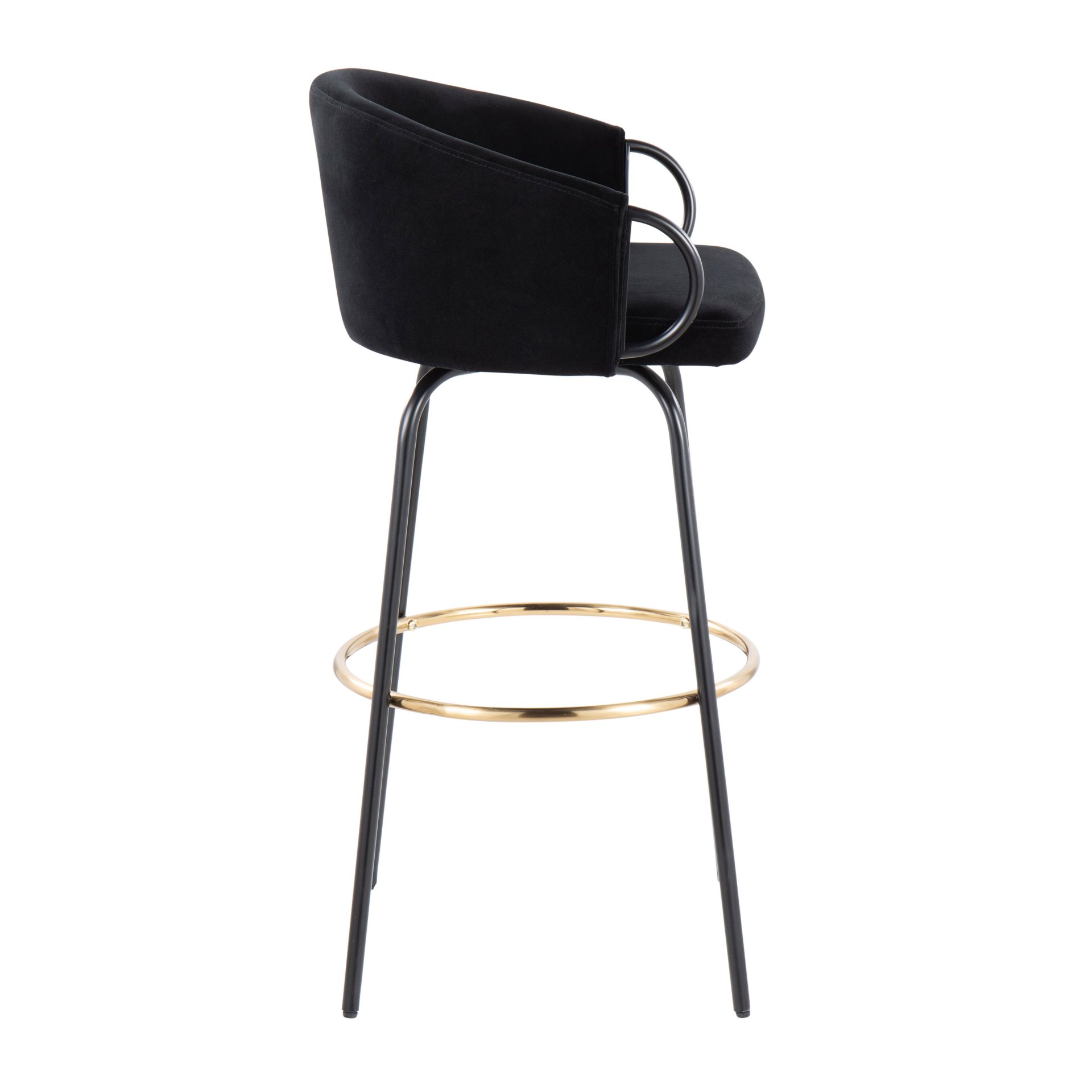 Claire - Contemporary / Glam Barstool With Footrest (Set of 2) - Black - Image 3