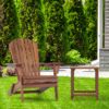 Wooden Outdoor Folding Adirondack Chair (Set of 2) For Garden Lawn - Natural / Light Brown - Image 6