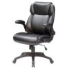 Modern Adjustable Office Chair Leather Upholstered Swivel Chair With Butterfly Mechanism Headrest - Gray - Image 4