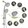 Multi Function Dual Shower Head System With 4.7" Rain Showerhead And Adjustable Slide Bar - Chrome - Image 4