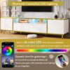 Modern TV Stand For TVs Up To 80", Entertainment Center With 2 Shelves And LED Lights, TV Storage Cabinet With 2 Drawers, 2 Cabinets And Metal Legs For Living Room - White - Image 7
