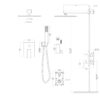 Dual Shower Head System With 12" Wall Mounted Square Rain Shower And Rough In Valve - Brushed Nickel - Image 3