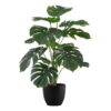 24" Tall, Artificial Plant, Monstera, Indoor, Faux, Fake, Table, Greenery, Potted, Real Touch, Decorative - Green / Black - Image 6