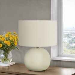 Lighting, Contemporary Table Lamp, Ceramic - Cream