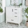 30" Bathroom Vanity With Sink Set, Storage Cabinet, Soft Close Drawers & Removable Tray - White - Image 4
