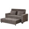Upholstered Sleeper Bed Sofa With Dual USB Charging, Adjustable Backrest - Brown Gray - Image 15
