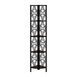 Bookshelf, Bookcase, Etagere, Corner, 4 Tier, For Office, Transitional - Espresso