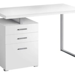 Computer Desk Left Right Set-Up Storage Drawers For Home Office - White